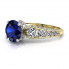 Złoty pierścionek zaręczynowy z szafirem i brylantami - p15280zbsz - 2