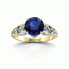 Złoty pierścionek zaręczynowy z szafirem i brylantami - p15280zbsz - 4
