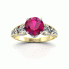 Złoty pierścionek z rubinem i brylantami - p15280zbr - 4
