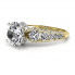 Złoty pierścionek z brylantami - p15280zb - 2