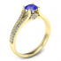Złoty pierścionek szafir cejloński brylanty próba 585 - p16180zszc - 1