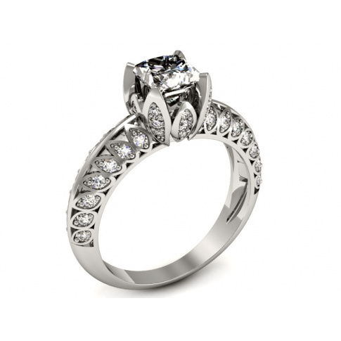 Zaręczynowy pierścionek, platyna, brylanty - p16141pt