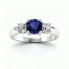 Zaręczynowy pierścionek z brylantami, szafirem - 20043bsz - 4