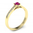 Złoty pierścionek z rubinem i brylantami - p16312zr - 1