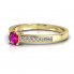 Złoty pierścionek z rubinem i brylantami - p16312zr - 2