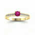 Złoty pierścionek z rubinem i brylantami - p16312zr - 4