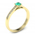Złoty pierścionek zaręczynowy ze szmaragdem i brylantami - p16312zsm - 1