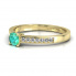 Złoty pierścionek zaręczynowy ze szmaragdem i brylantami - p16312zsm - 2