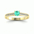 Złoty pierścionek zaręczynowy ze szmaragdem i brylantami - p16312zsm - 4