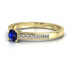 Złoty pierścionek zaręczynowy z szafirem i brylantami - p16312zsz - 2