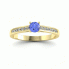 Złoty pierścionek z tanzanitem i brylantami -  p16312zt - 4