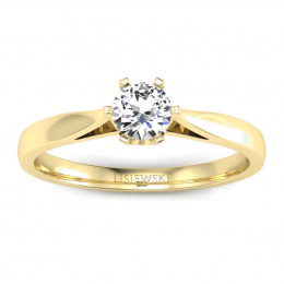 Złoty pierścionek zaręczynowy z diamentem - p16330z