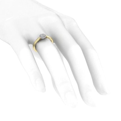 Pierścionek z żółtego i białego złota z brylantami - p16370zb - 3