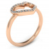 Pierścionek zaręczynowy różowe złoto 585- P15352c - 1