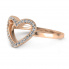 Pierścionek zaręczynowy różowe złoto 585- P15352c - 2