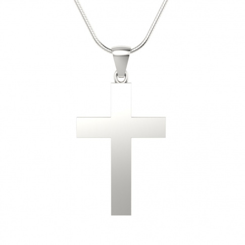 Krzyżyk z białego złota - W15581b