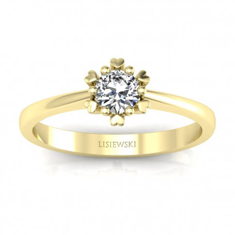 Złoty pierścionek zaręczynowy - p16782z