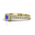 Złoty pierścionek z szafirem cejlońskim i brylantami - p16028zszc - 2