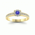 Złoty pierścionek z szafirem cejlońskim i brylantami - p16028zszc - 4