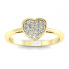 Pierścionek serce z diamentami żółte złoto - p16018z