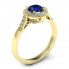 Złoty pierścionek z szafirem i brylantami - 15098zsz - 1