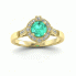 Złoty pierścionek  ze szmaragdem i brylantami - 15098zsm - 4