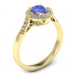 Złoty pierścionek zaręczynowy z tanzanitem i brylantami - 15098zt - 1