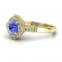 Złoty pierścionek zaręczynowy z tanzanitem i brylantami - 15098zt - 2