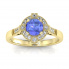 Złoty pierścionek zaręczynowy z tanzanitem i brylantami - 15098zt