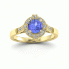 Złoty pierścionek zaręczynowy z tanzanitem i brylantami - 15098zt - 4