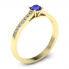 Złoty pierścionek z szafirem cejlońskim i brylantami - p16312zszc - 1