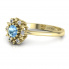 Złoty pierścionek zaręczynowy z topazem i brylantami - p15077za - 2