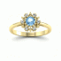 Złoty pierścionek zaręczynowy z topazem i brylantami - p15077za - 4
