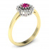 Złoty pierścionek z rubinem i brylantami - p15077bzr - 1