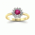 Złoty pierścionek z rubinem i brylantami - p15077bzr - 4