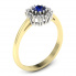 Złoty pierścionek zaręczynowy z szafirem i brylantami - p15077bzs - 1