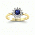 Złoty pierścionek zaręczynowy z szafirem i brylantami - p15077bzs - 4