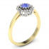 Złoty pierścionek zaręczynowy z tanzanitem i brylantami - p15077bzt - 1