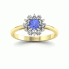 Złoty pierścionek zaręczynowy z tanzanitem i brylantami - p15077bzt - 4