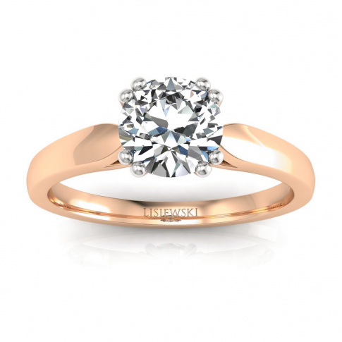 Złoty pierścionek zaręczynowy z diamentami - p15259cb