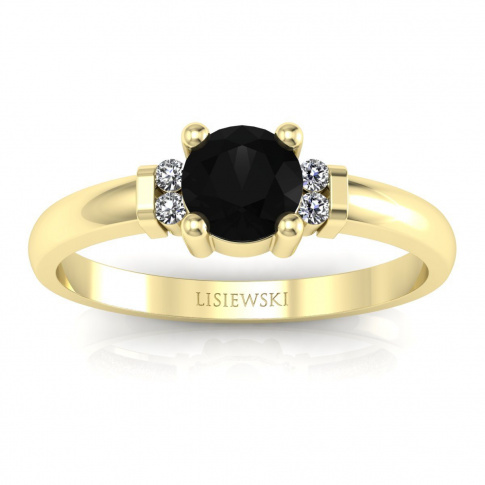Pierścionek zaręczynowy czarny diament brylanty - P15213zcd