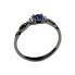 Zaręczynowy pierścionek czarne złoto szafir brylanty - P16907czszd - 1