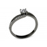 Zaręczynowy pierścionek z czarnego złota brylanty - p16333czd - 1