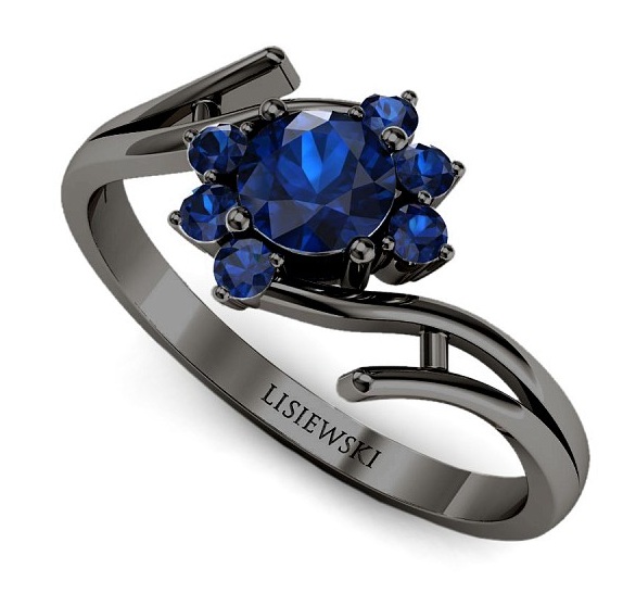 jak powinien wyglądać pierścionek zaręczynowy? czarne złoto i szafiry