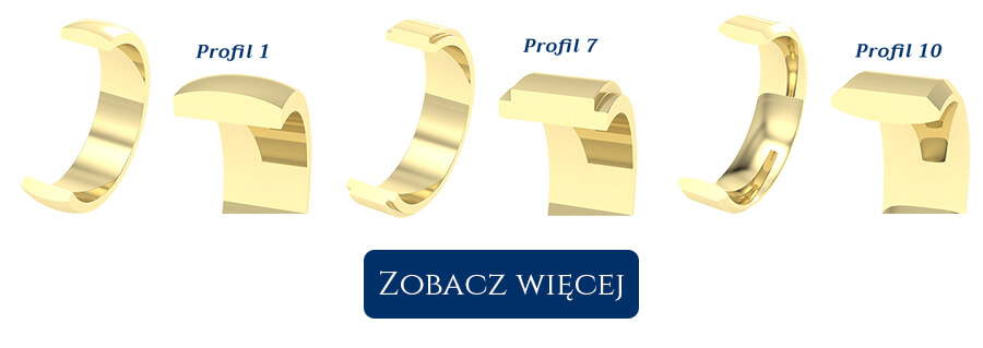 Profile obrączek ślubnych projekt